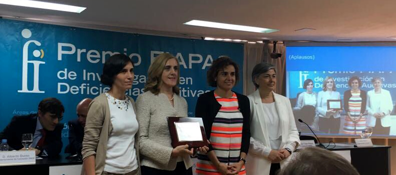 FIAPAS entrega su Premio de Investigación en Deficiencias Auditivas a un estudio de la U761 CIBERER